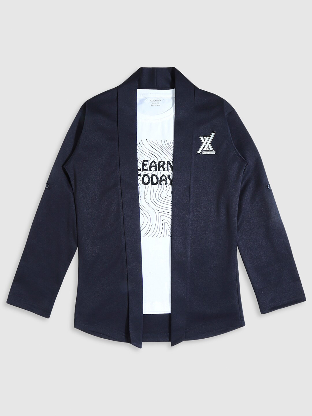 CAVIO Boys Long Sleeves Open Front Shrug With T-Shirt