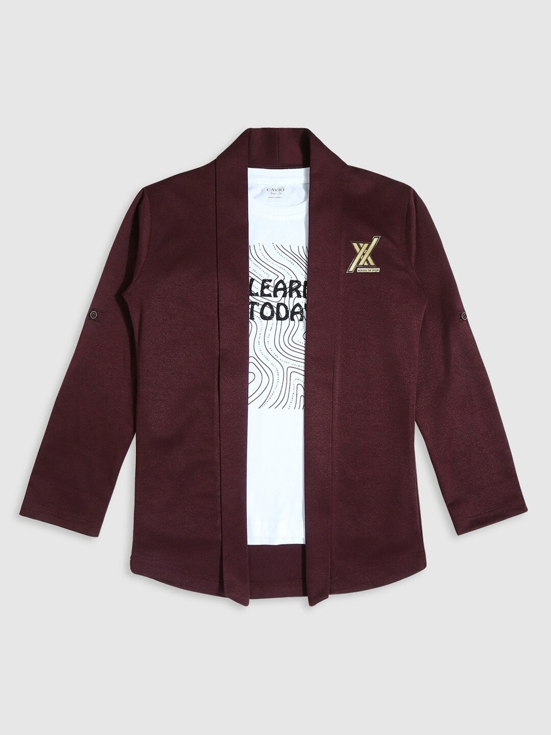 CAVIO Boys Open Front Shrug and T-Shirt