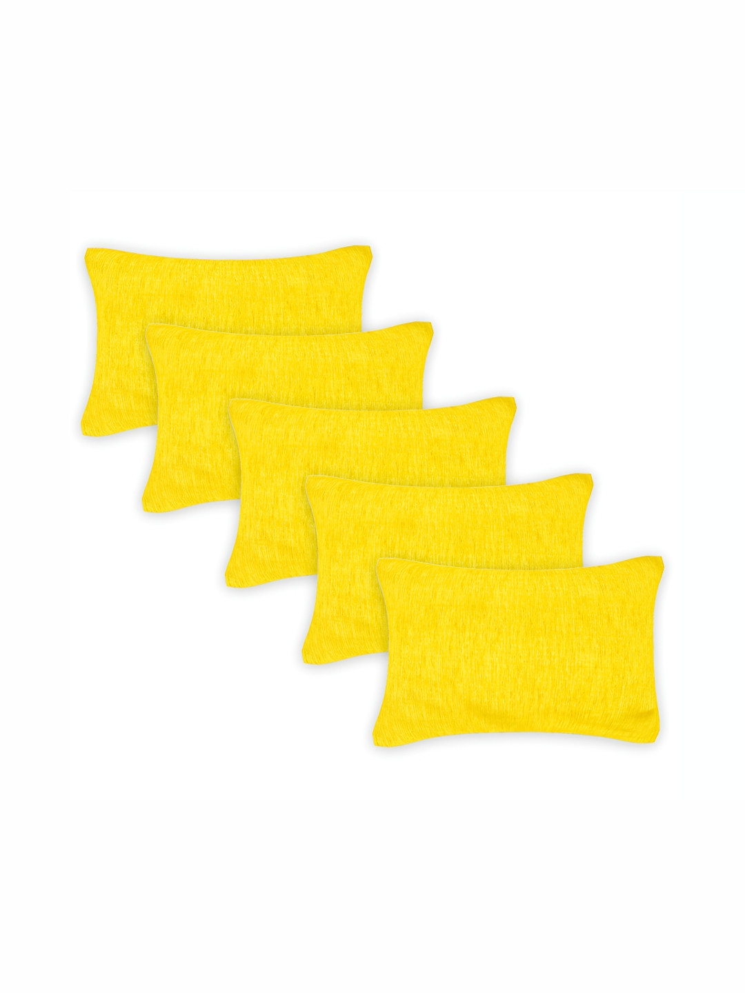 Home Heart Yellow 5 Pieces Rectangle Cushion Covers
