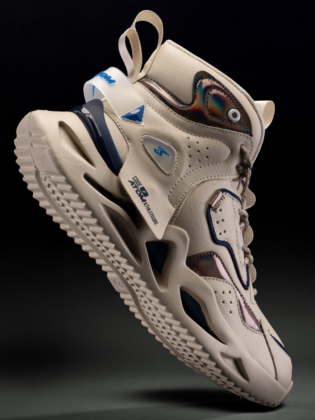 Atom Men Textured High-Top Sneakers