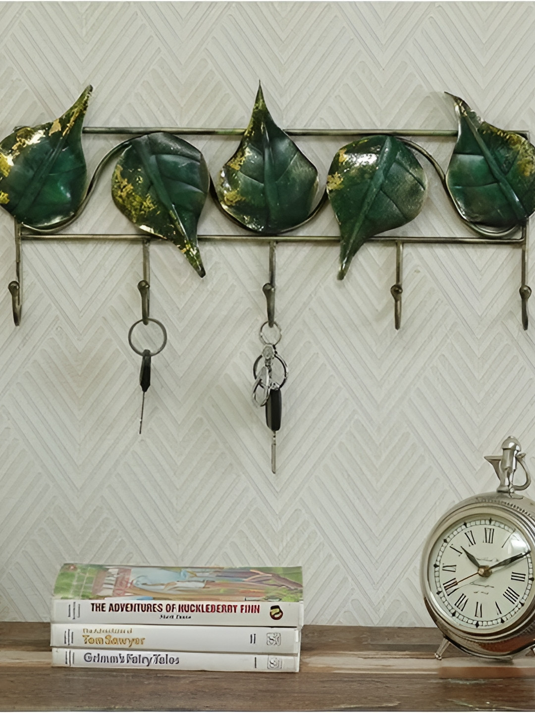 RSN Green Leaf Design Keys Holder