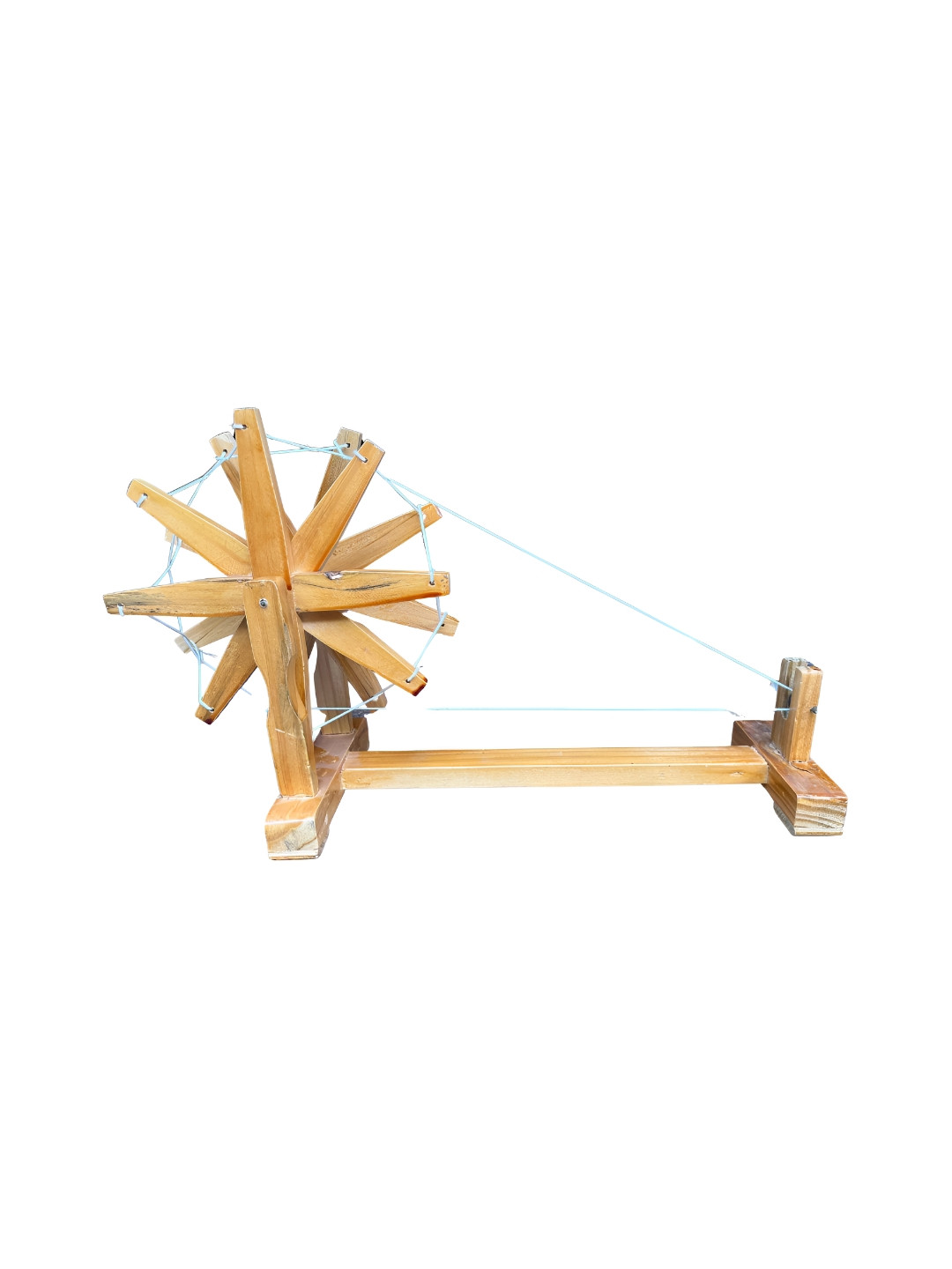 INDIA MEETS INDIA Charkha Brown Wood Natural Living Room Medium Showpiece - 7.5 Inches