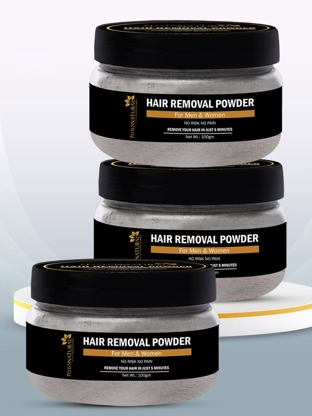 7DAYSNATURAL Set of 3 Hair Removal Powder with Mulethi & Cocoa Powder - 100 g each