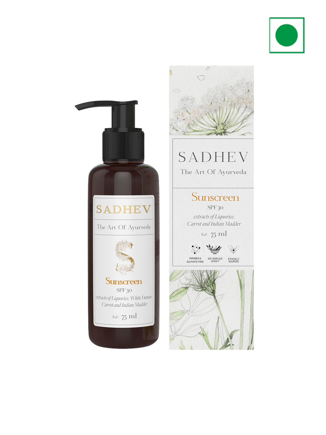 SADHEV The Art Of Ayurveda Sunscreen SPF 30 - 75ml