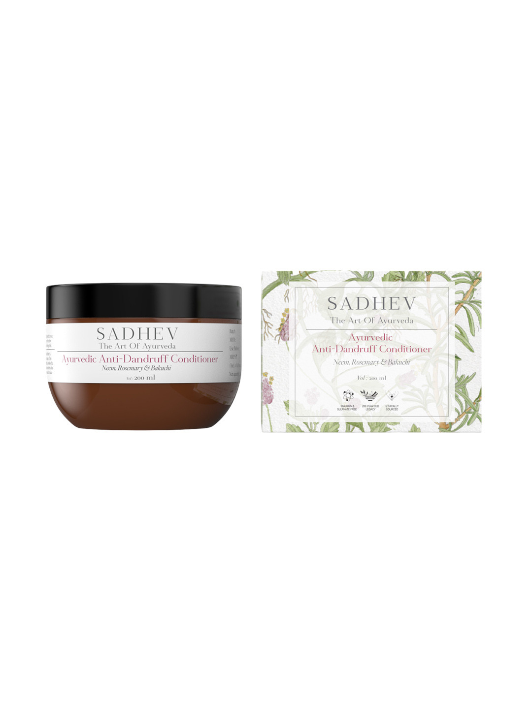 SADHEV Ayurvedic Anti-Dandruff Conditioner With Neem Rosemary & Bakaichi - 200ml