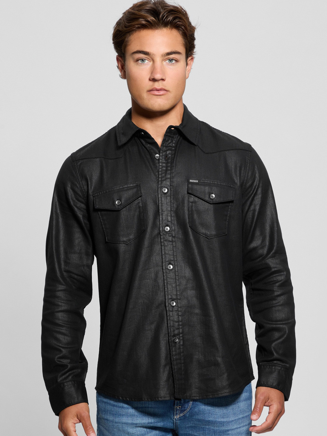 GUESS Opaque Casual Denim Shirt