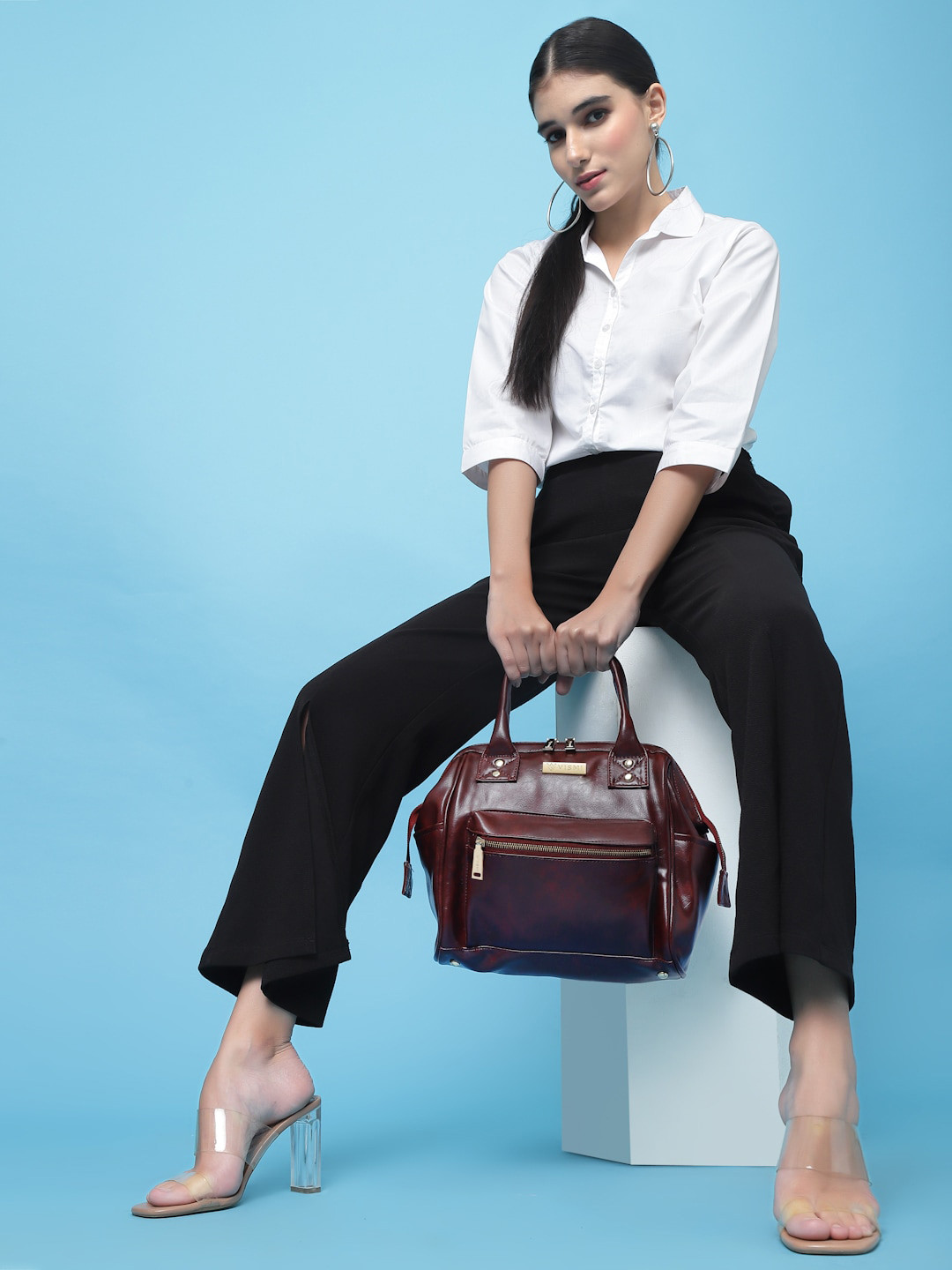 VISMIINTREND Women Leather Handbag Convertible Backpack Side Bags