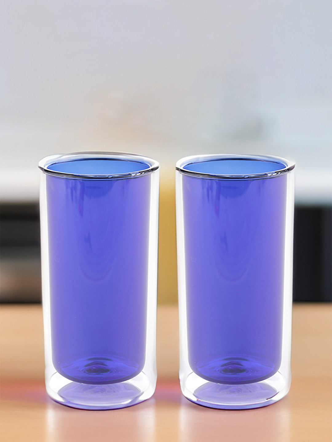 The Better Home Transparent 2 Pieces Double Wall Drinking Glass