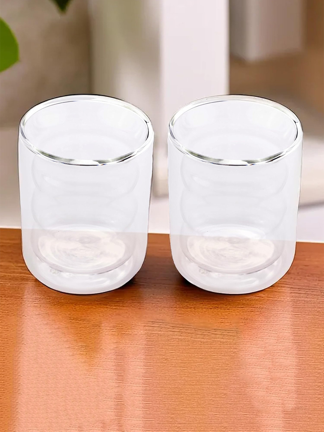 The Better Home Transparent 2 Pcs Double Wall Glass 200ml