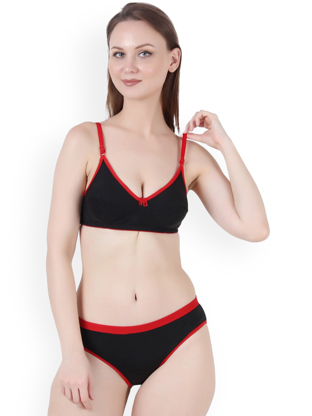 Fihana Cotton Non Padded Lingerie Set FHN-777-BLACK-30