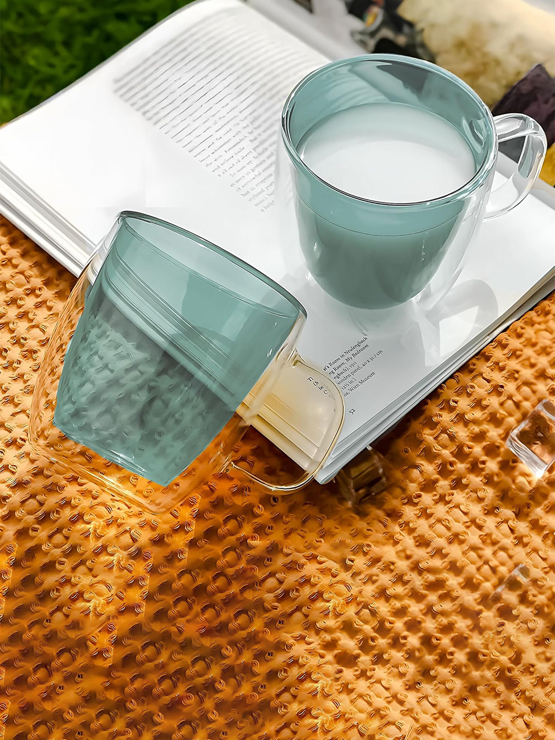 The Better Home Kasish Name Personalised Green Glass Dishwasher Safe 2 Piece Cups-400ml