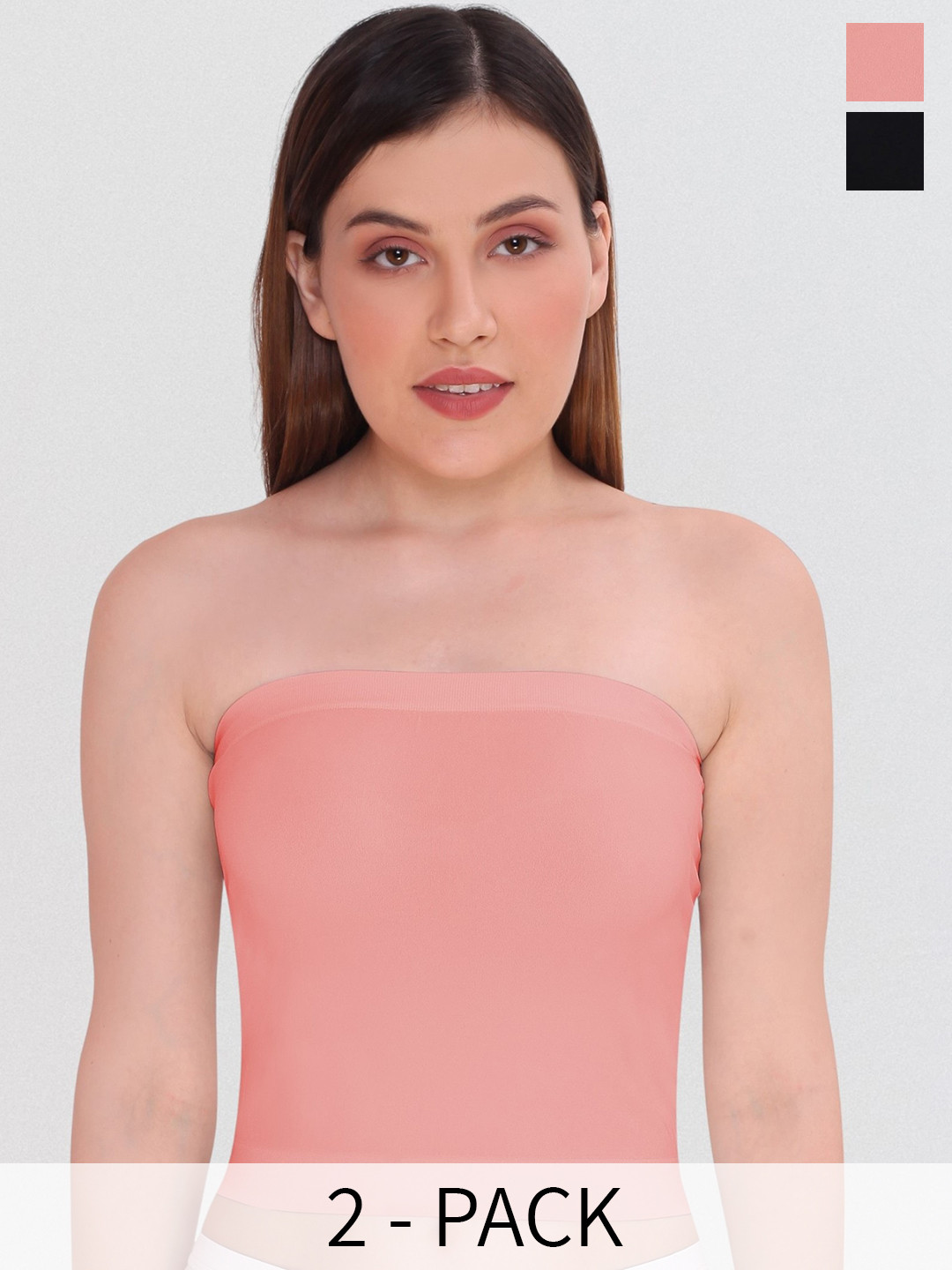 PLUMBURY Pack Of 2 Strapless Camisoles