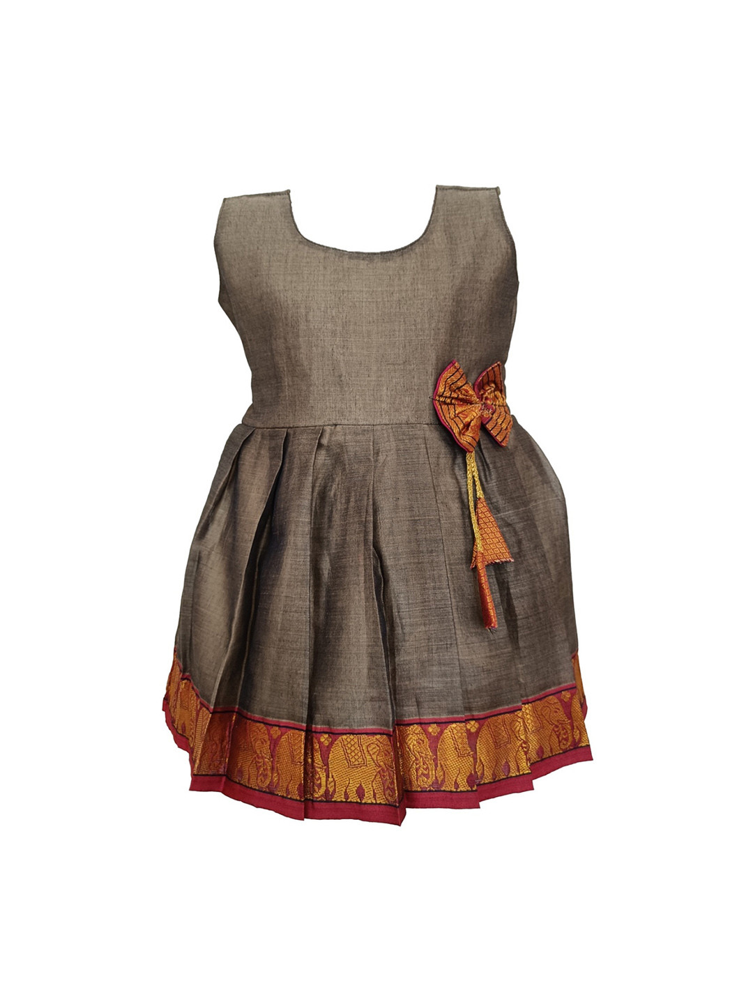 BAESD Infant Girls  Masarai Silk Bow Fit & Flared Ethnic Dress