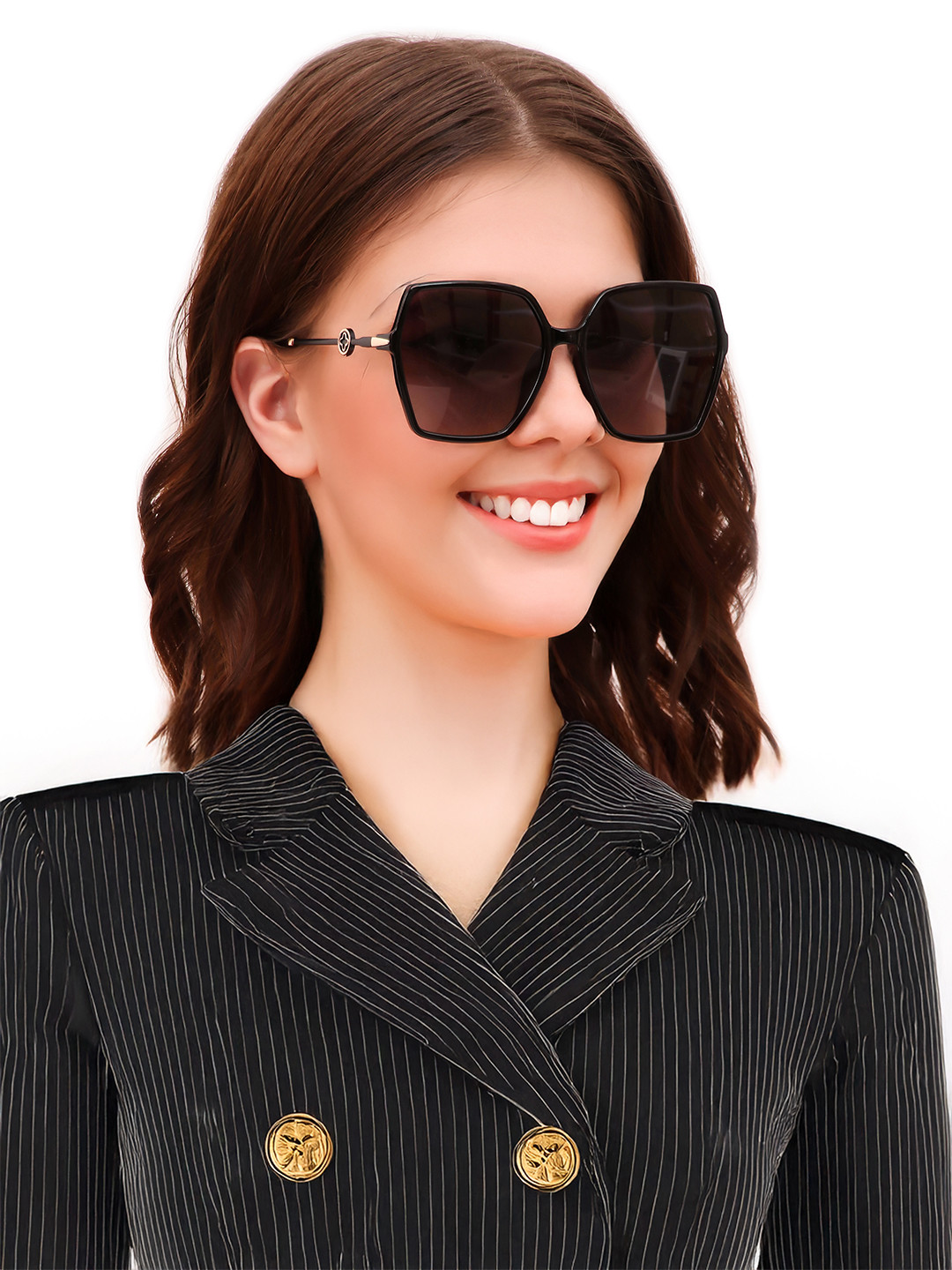 HASHTAG EYEWEAR Unisex Square Sunglasses with Polarised and UV Protected Lens TT-8223