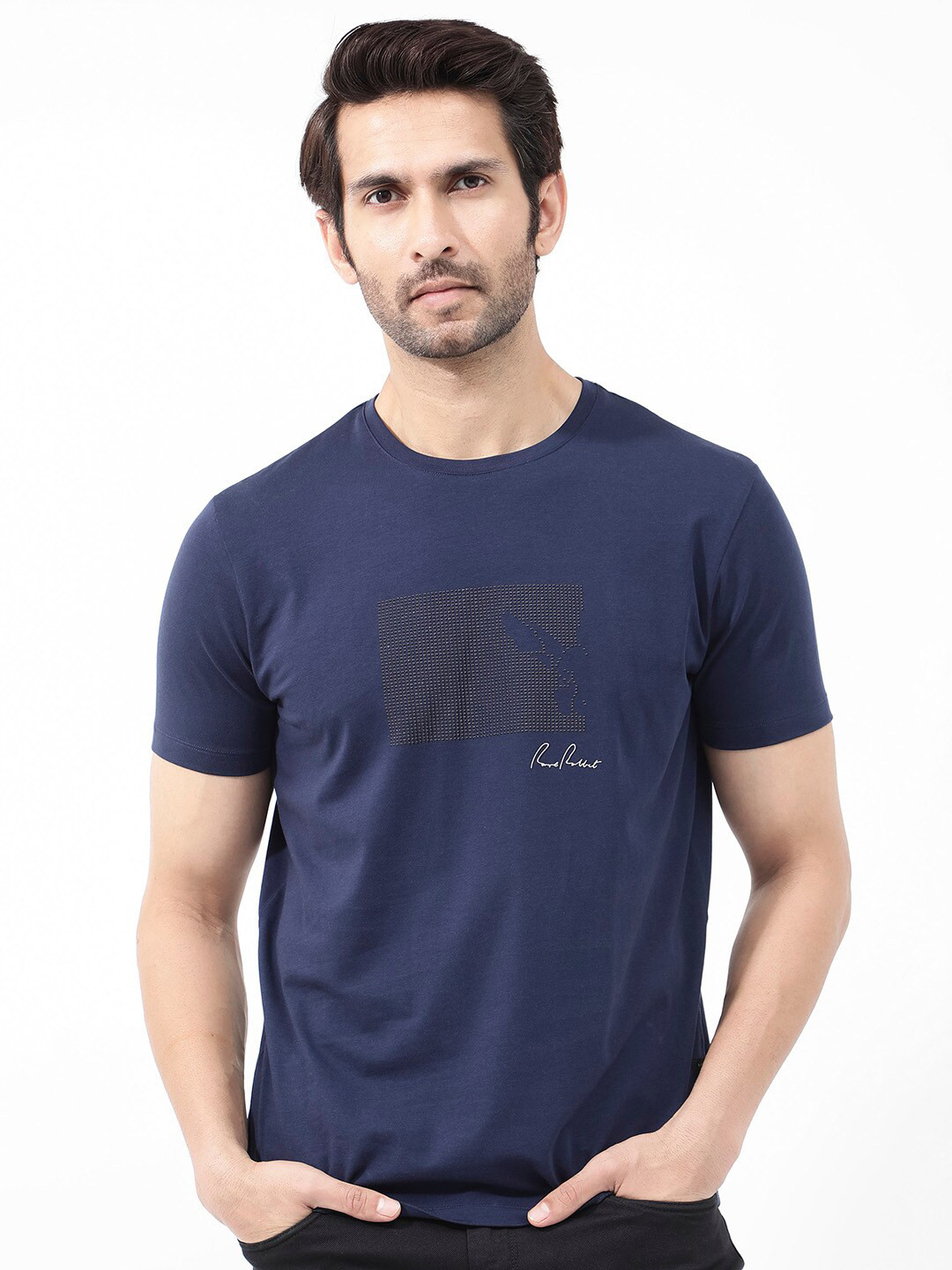 RARE RABBIT Men Lowell Graphic Printed Regular T-Shirt