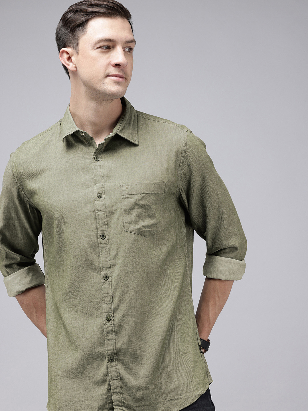 VAN HEUSEN DENIM LABS Long Sleeves Slim Fit Casual Shirt