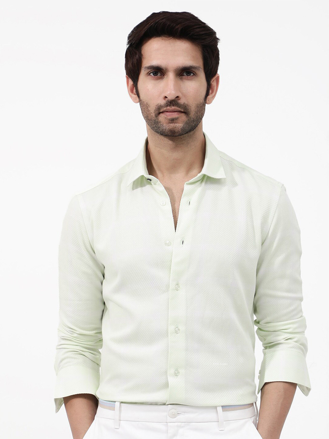 RARE RABBIT Men Pierce Regular Fit Classic Textured Shirt