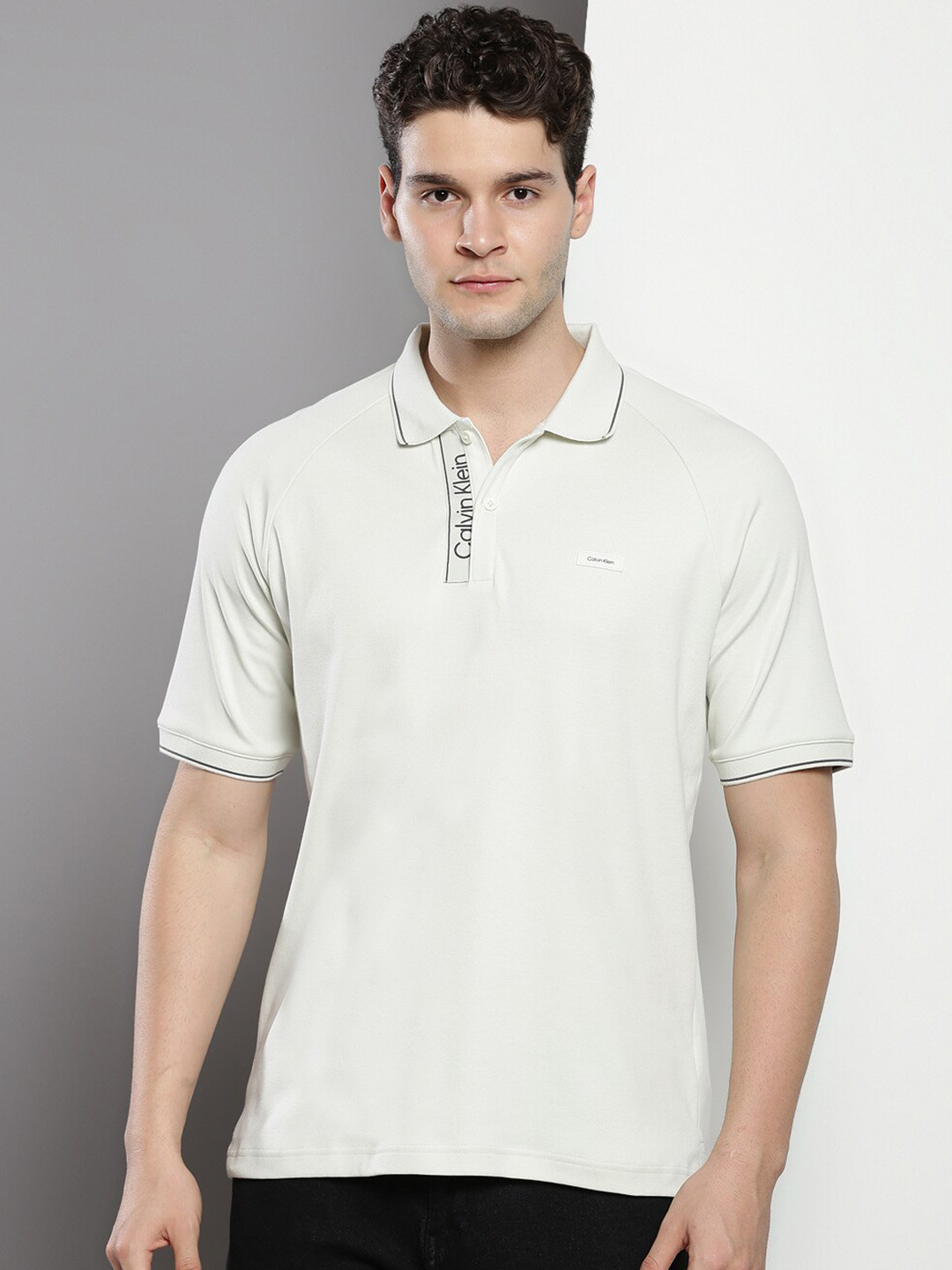Calvin Klein Polo Collar Cotton T-shirt