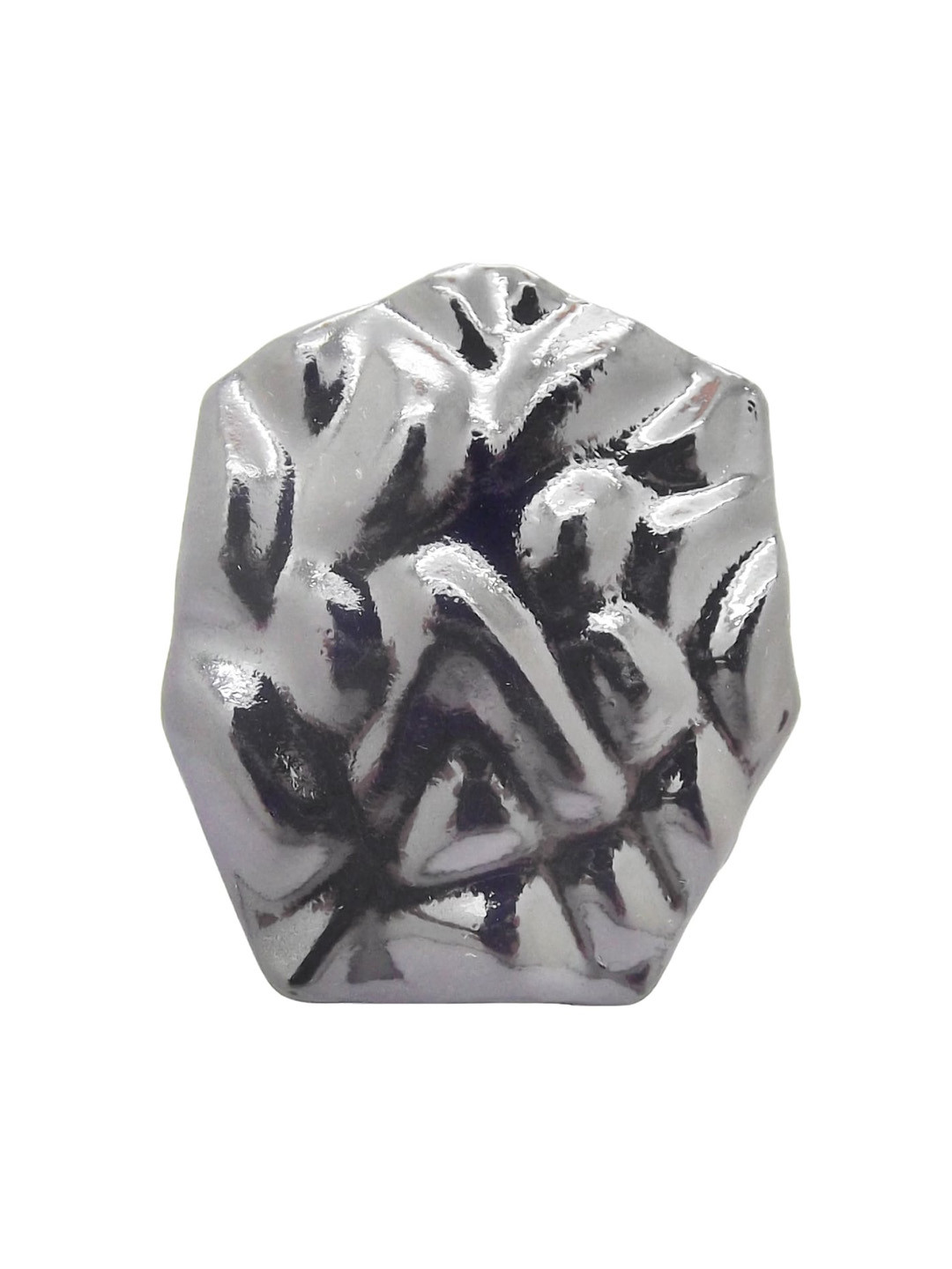 FEMMIBELLA Rhodium-Plated Hexagon Shaped Adjustable Finger Ring