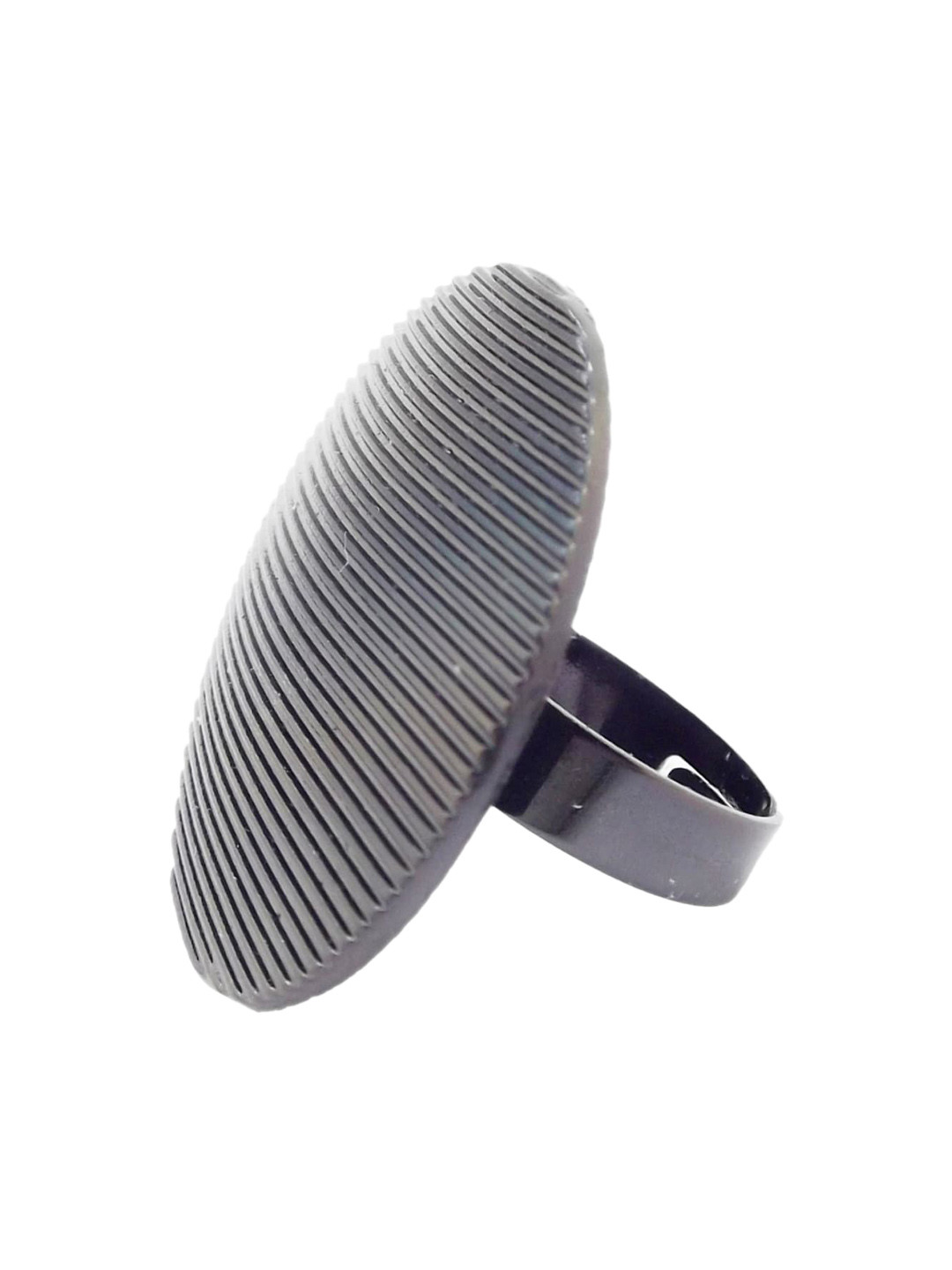 FEMMIBELLA Rhodium Plated Circular Horizontal Lining Finger Ring