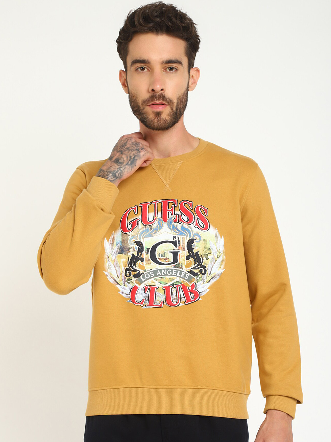 GUESS Graphic Printed Long Sleeves Pullover Sweatshirt