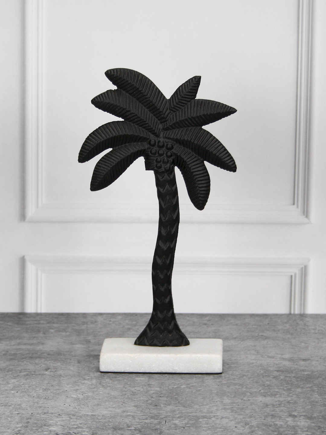 Maison Modern Palm Tree Black Metal Metallic Living Room Medium Showpiece - 6.7 Inches