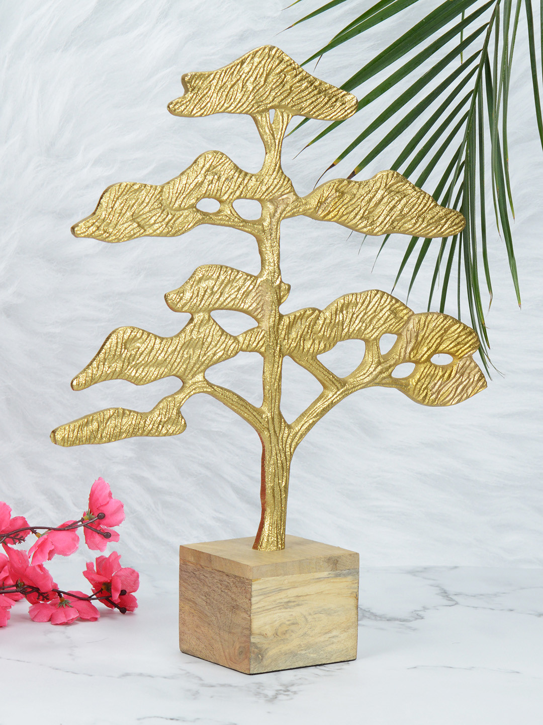Maison Modern Tree Gold Metal Metallic Home Office Large Showpiece - 17.3 Inches