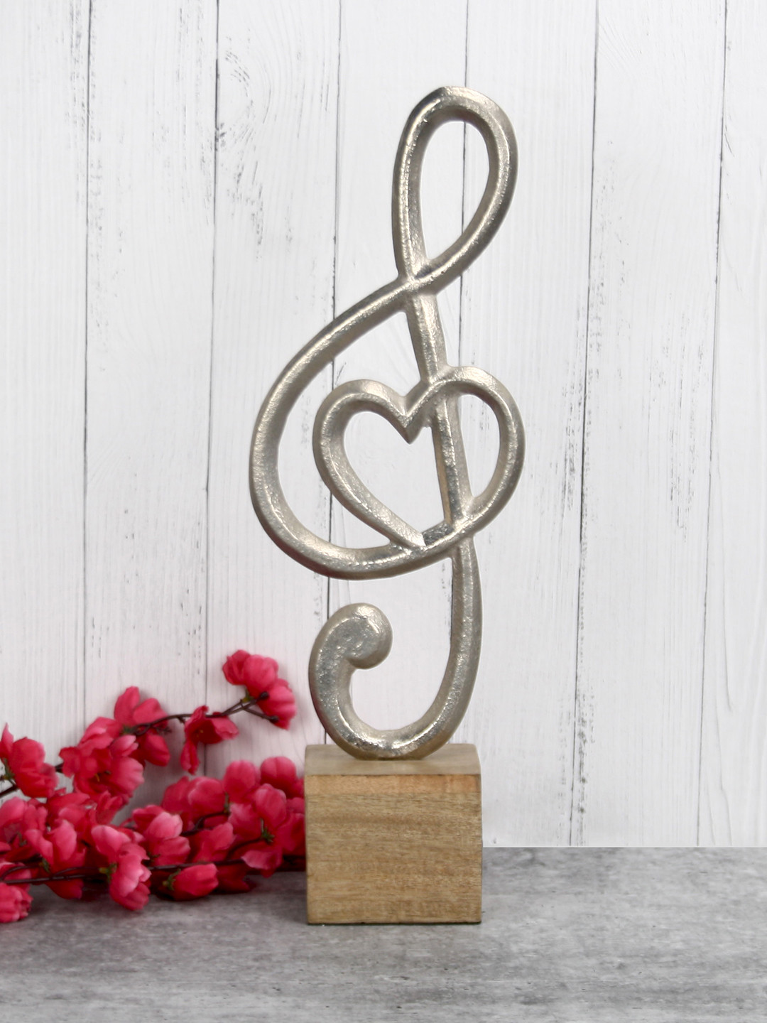 Maison Modern Rhythmic Silver Metal Metallic Living Room Large Showpiece - 17.3 Inches