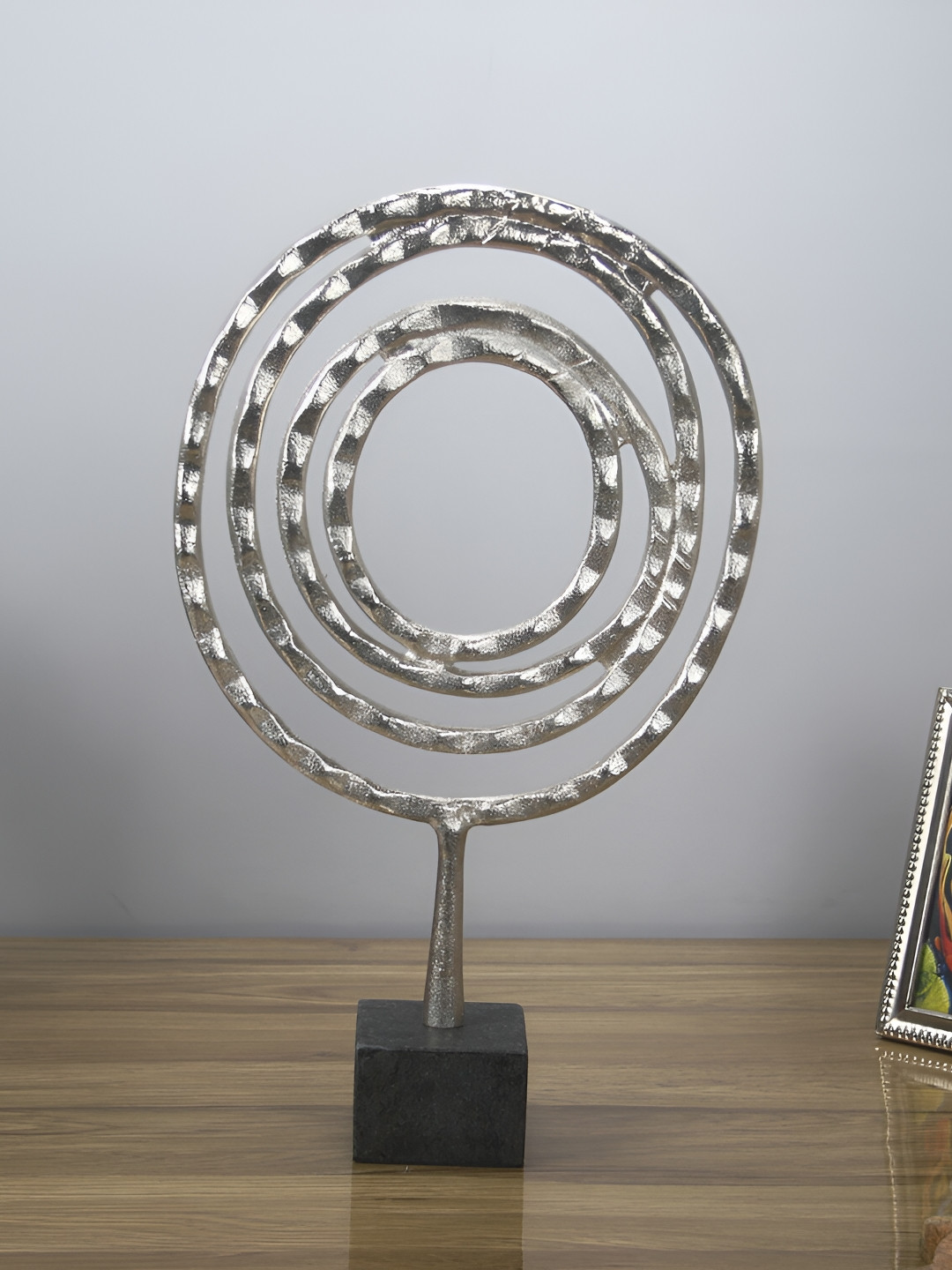 Maison Modern Alchemy Silver Metal Metallic Living Room Large Showpiece - 16.9 Inches