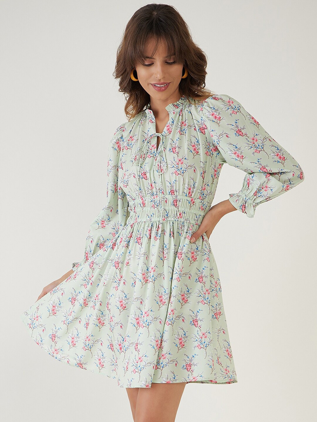 JEFF COOPER Floral Printed Fit & Flare Dress