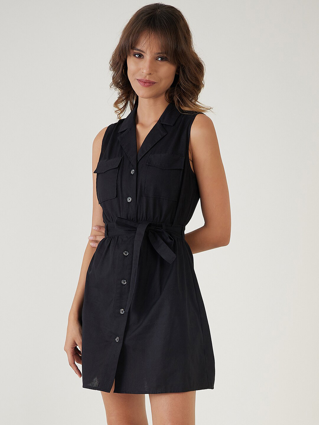 JEFF COOPER Sleeveless Shirt Dress