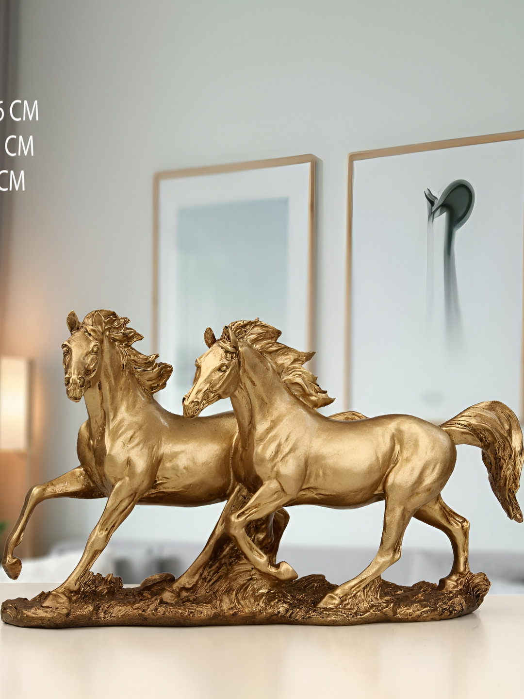 INDICAST Running Horse Brown Polyresin Natural Living Room Hand-Crafted Large Showpiece - 6.3 Inches