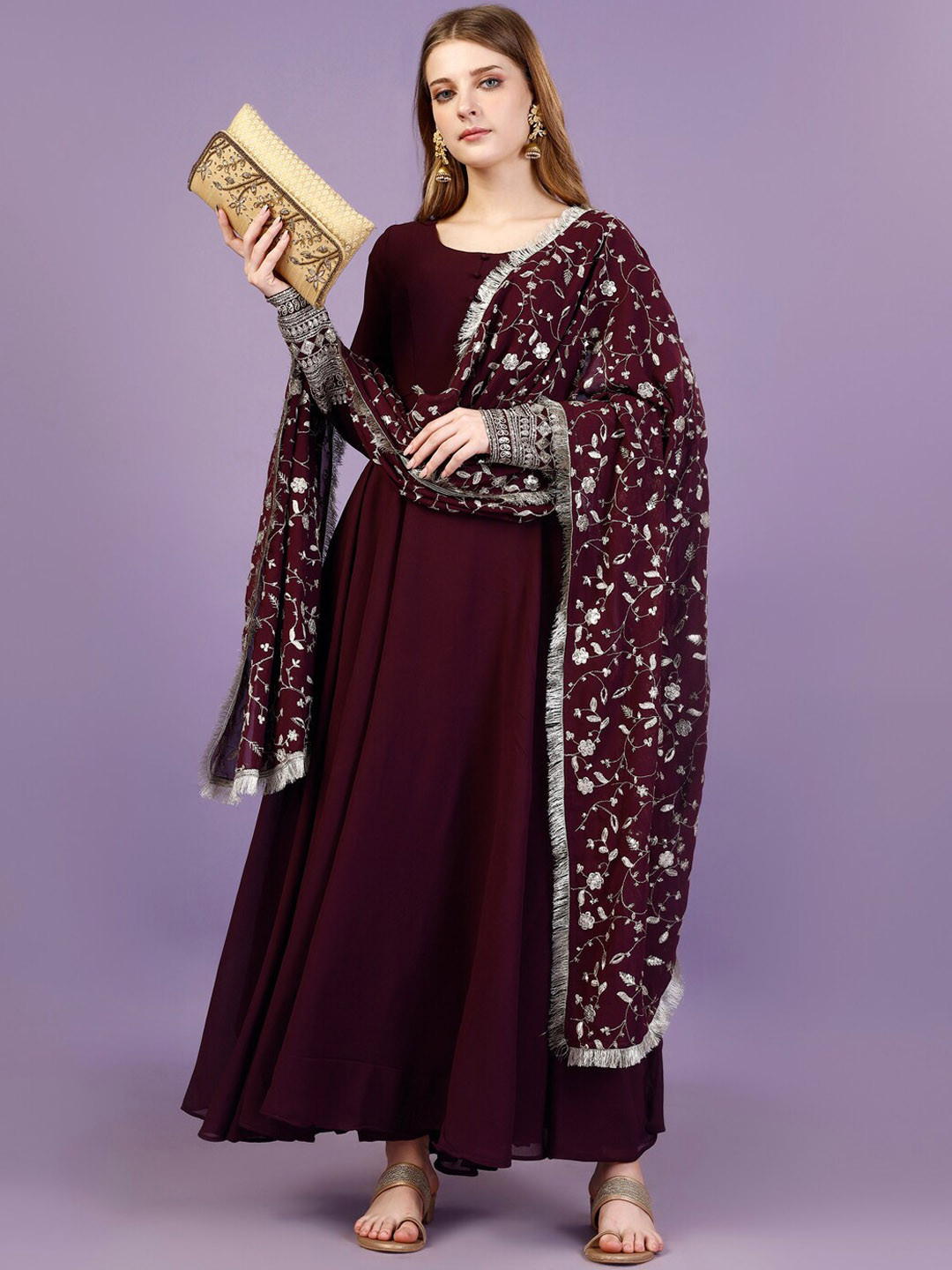 Yara Creation Empire Sequinned Pure Cotton Kurta with Trousers & Dupatta