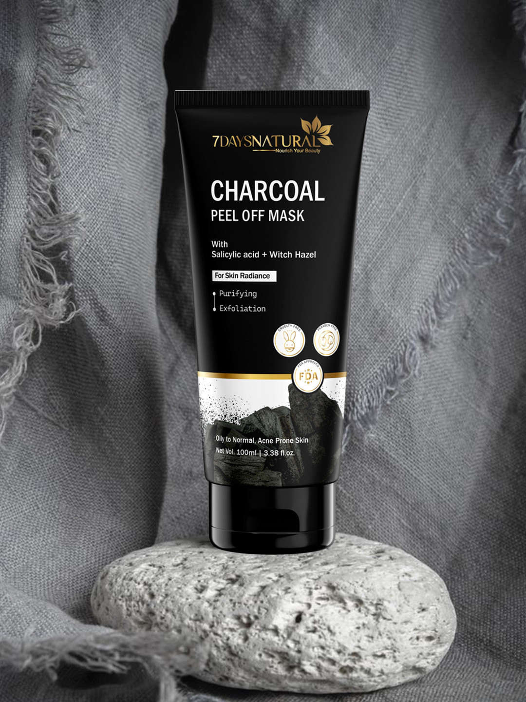 7DAYSNATURAL Feel Of Nature Charcoal Peel Off Mask With Glycerine - 100ml