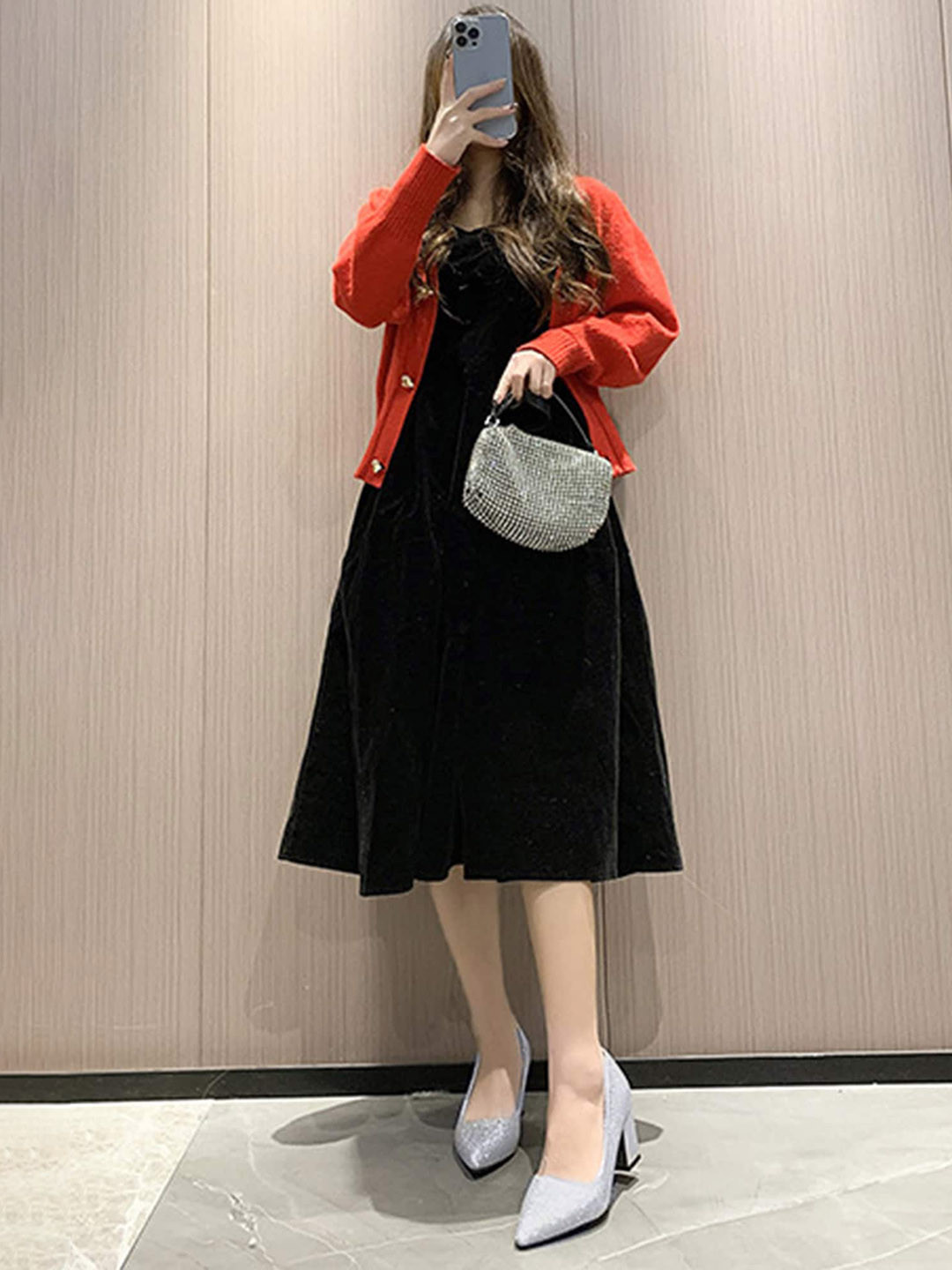 LULU & SKY Pointed Toe Block Heeled Pumps