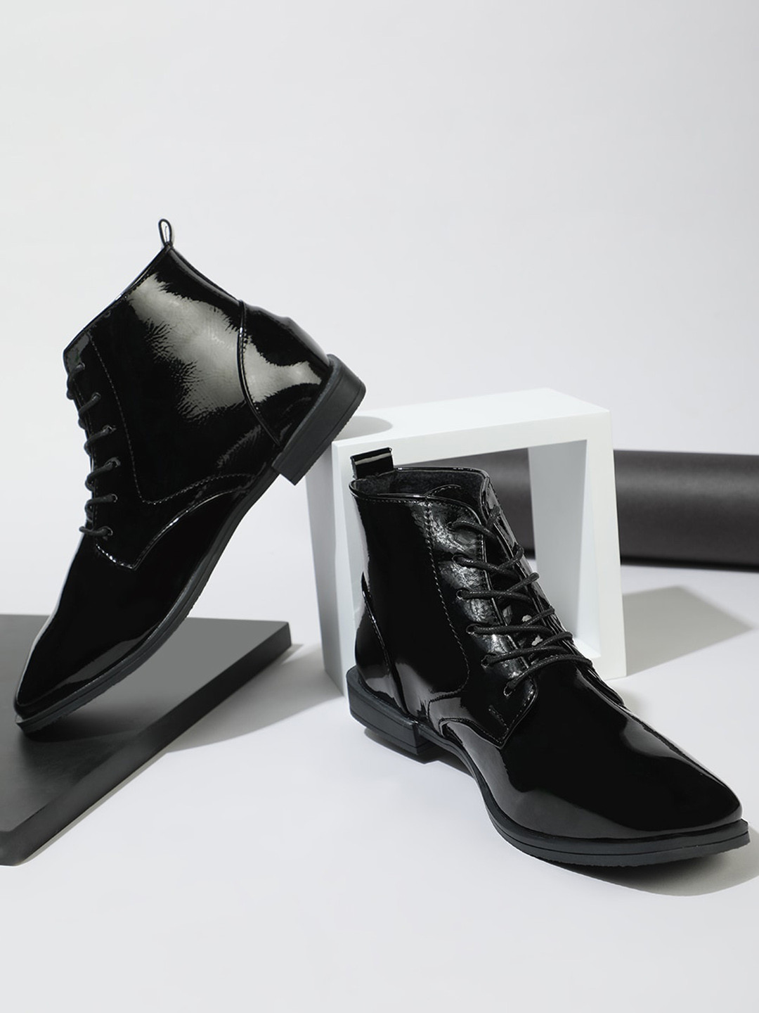 LULU & SKY Women Mid Top Block-Heeled Regular Boots