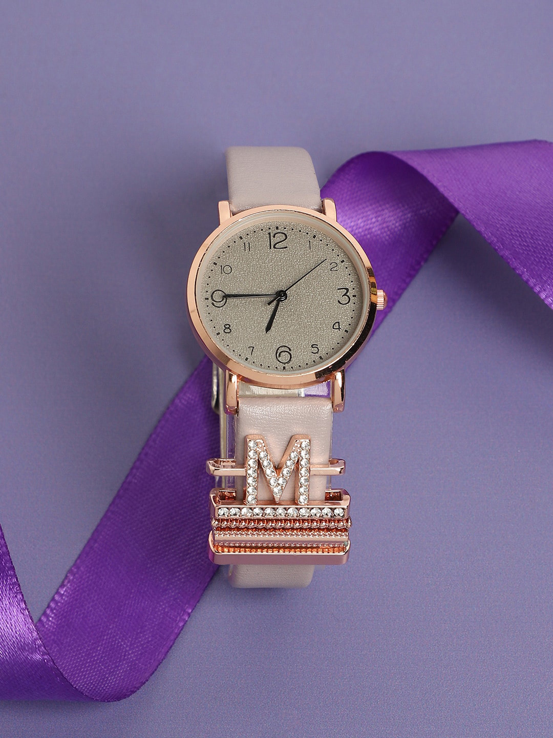 HAUTE SAUCE   Women Analog Watch With M Initial Watch Charm