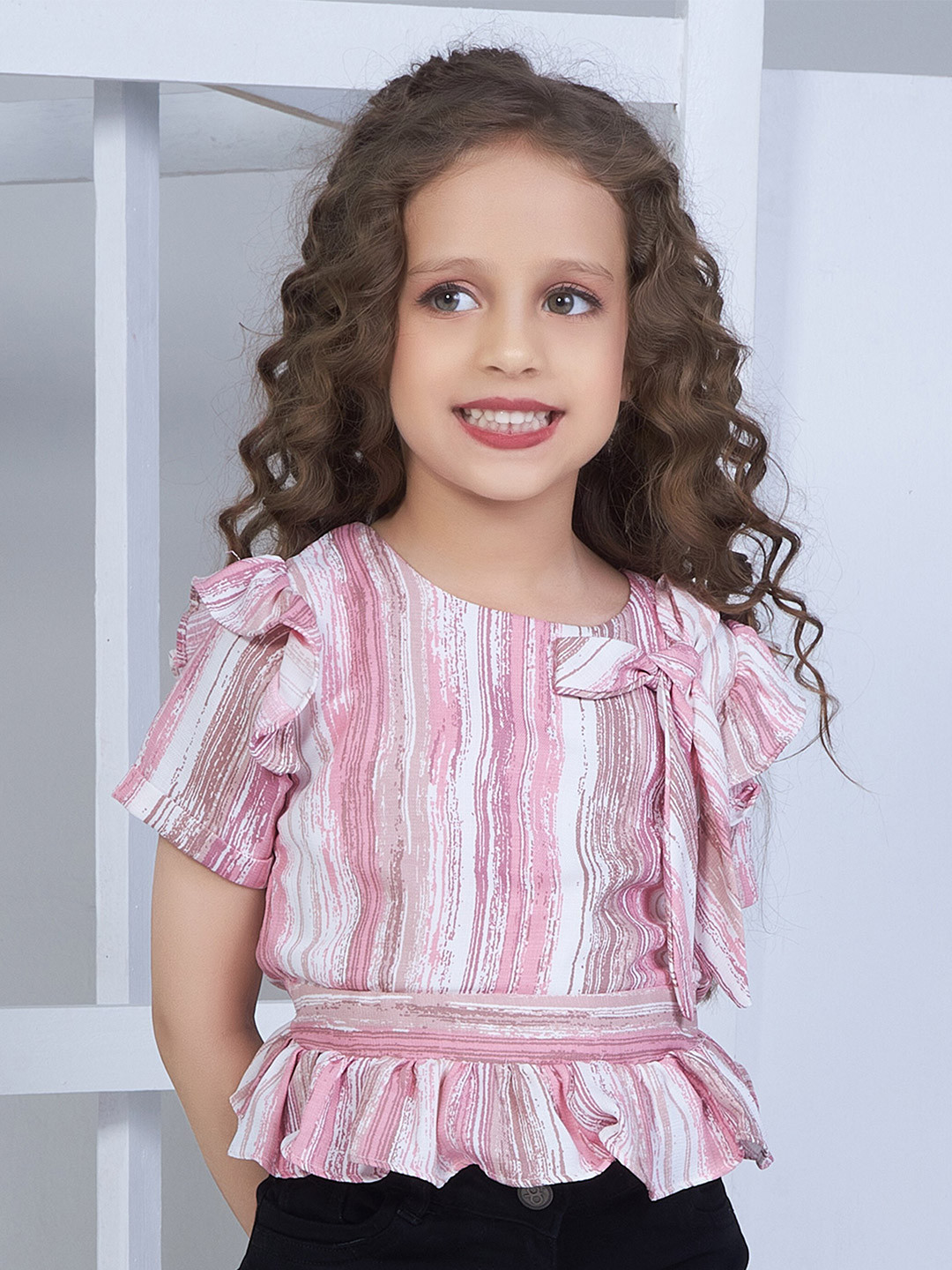 Peppermint Vertical Stripes Printed Top