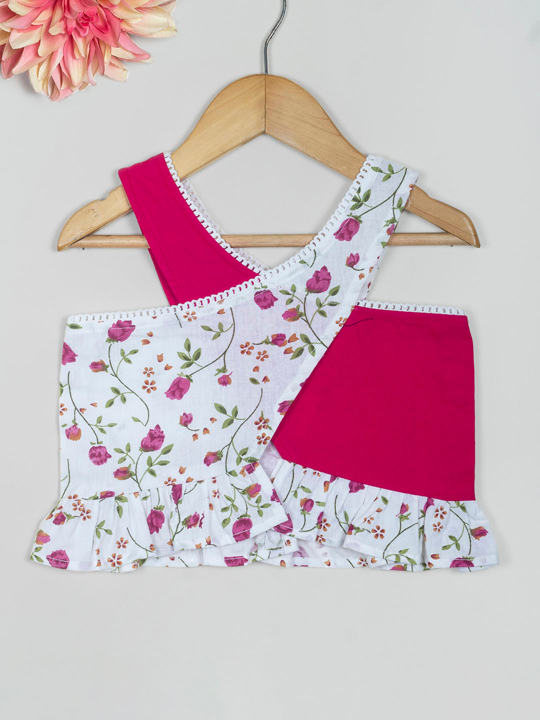 Tangerine Closet Floral Print Cotton Crop Top