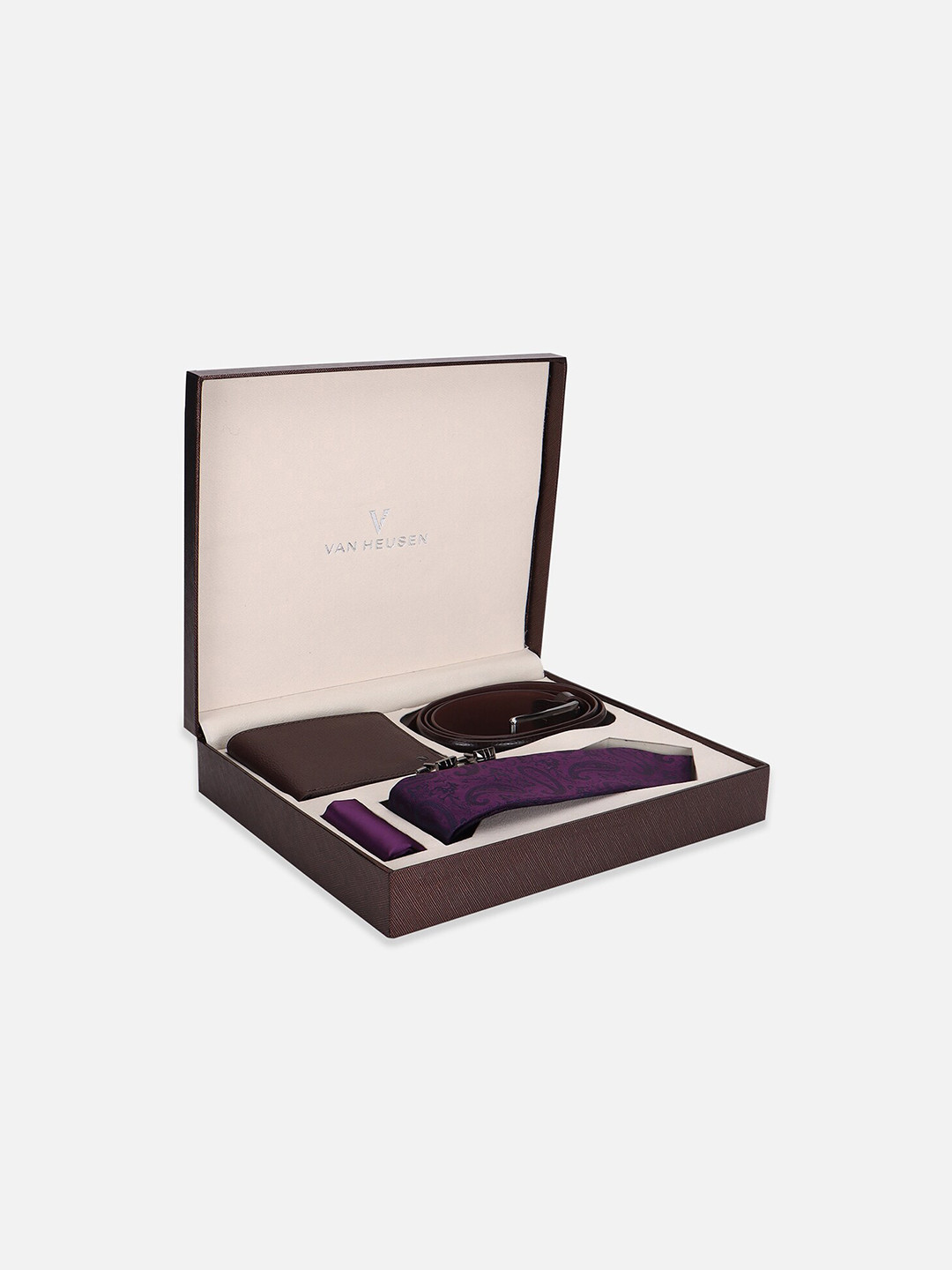 Van Heusen Men Tie Pocket Square Cufflink Belt And Wallet Accessory Gift Set