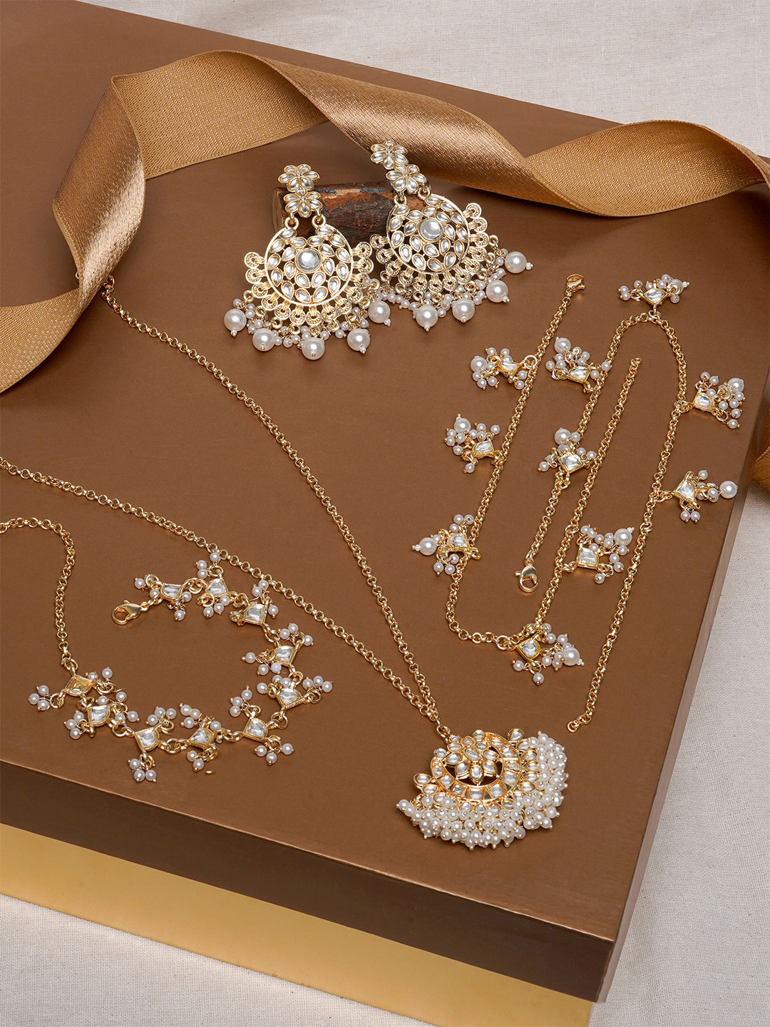 TEEJH Khammam Gold-Plated Oxidized Jewellery Set