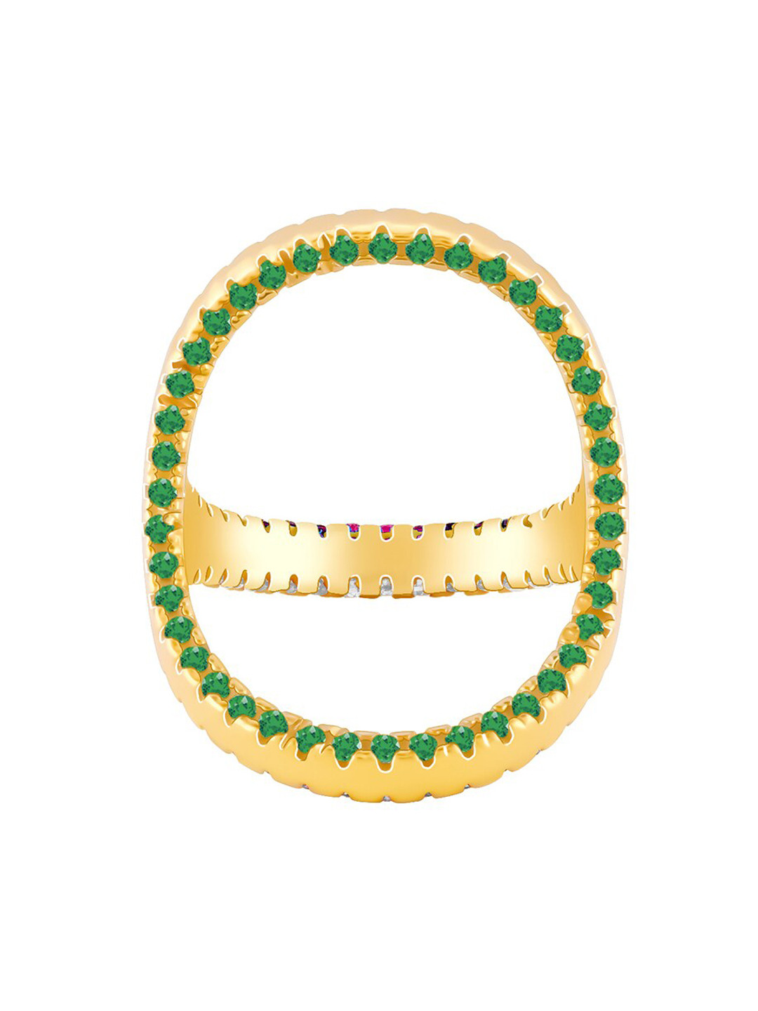 GIVA 925 Sterling Silver Gold-Plated Three-Way Statement Ring