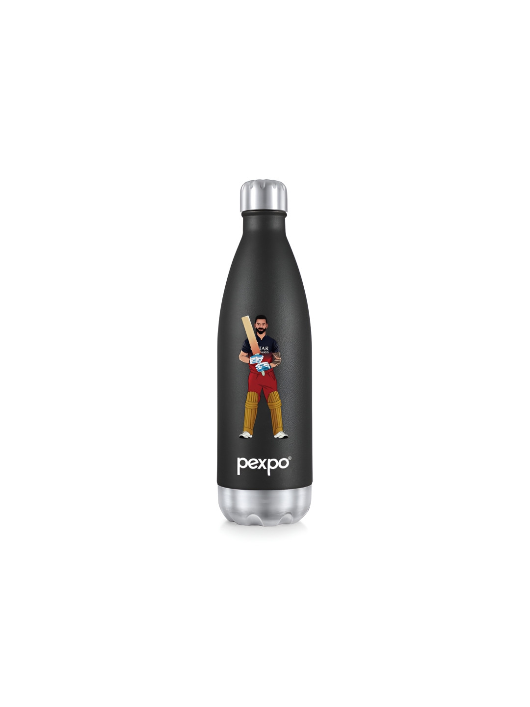 Pexpo Black Single Stainless Steel Double Wall Vacuum Water Bottle 1000 ml