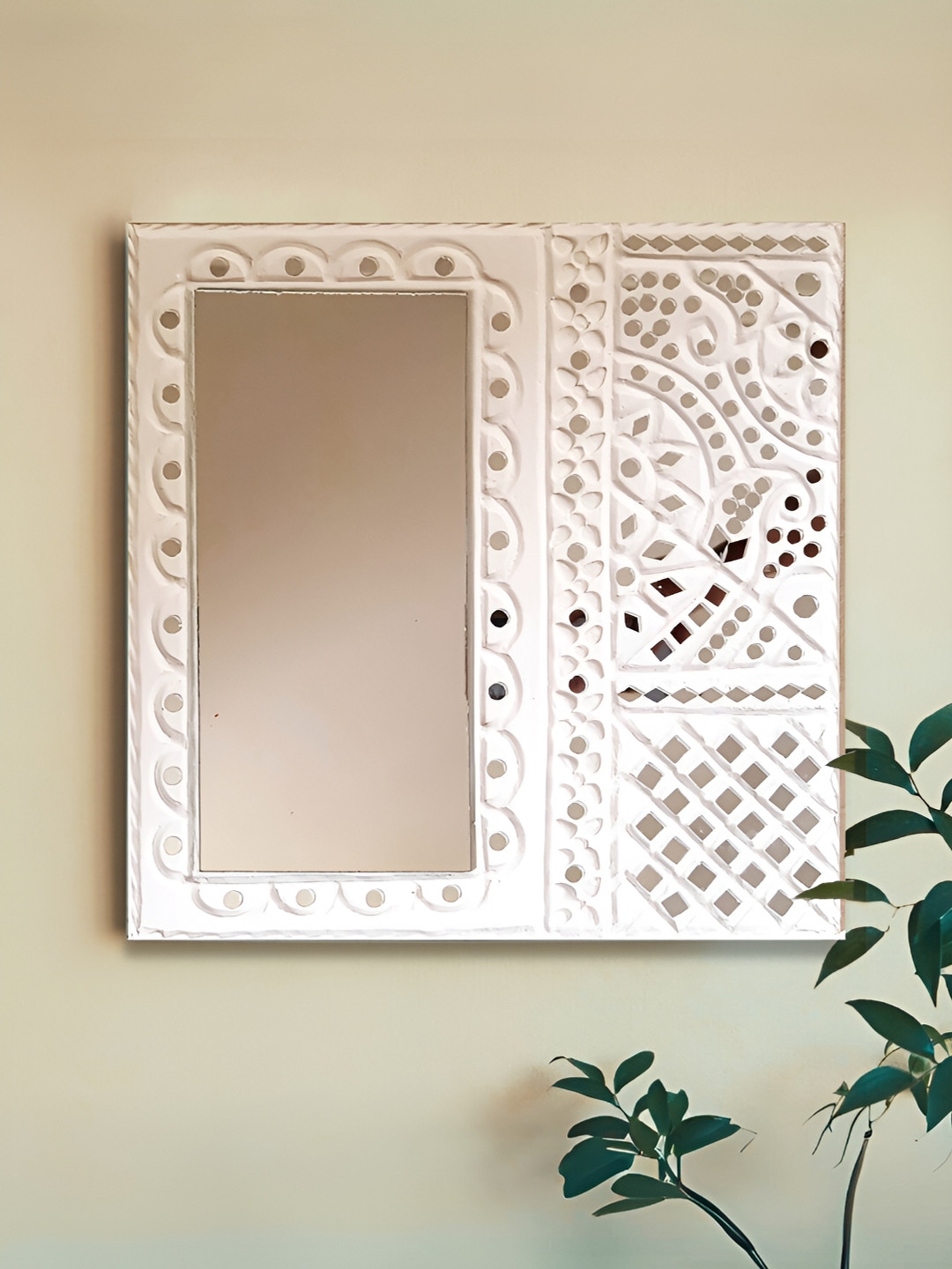 Peepul Tree Clay Ethnic Motifs Matte Hanging Hall Wall Hangings-16In