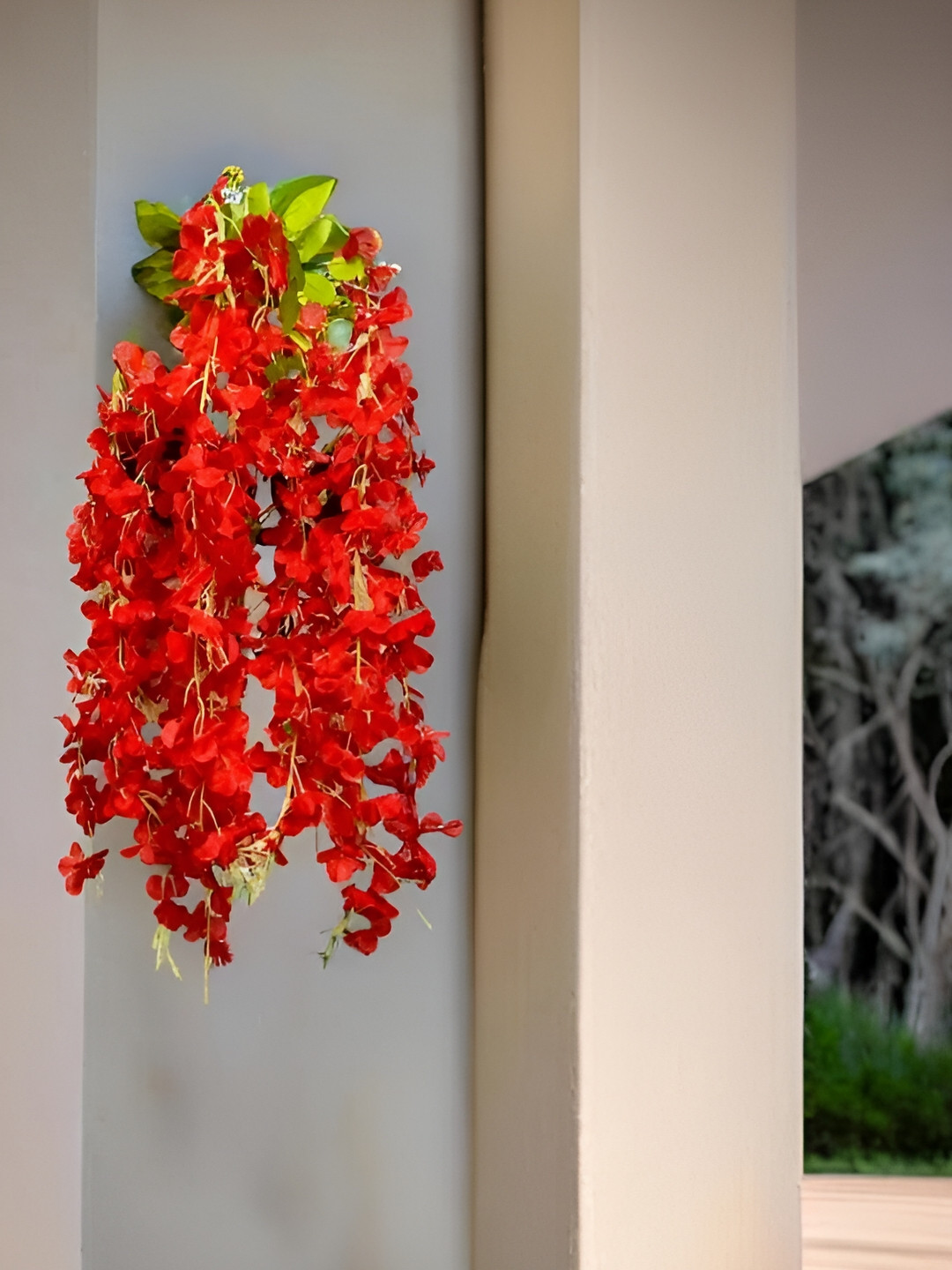 Akaar Red 4 Pieces Hanging Alstroemeria Artificial Flower