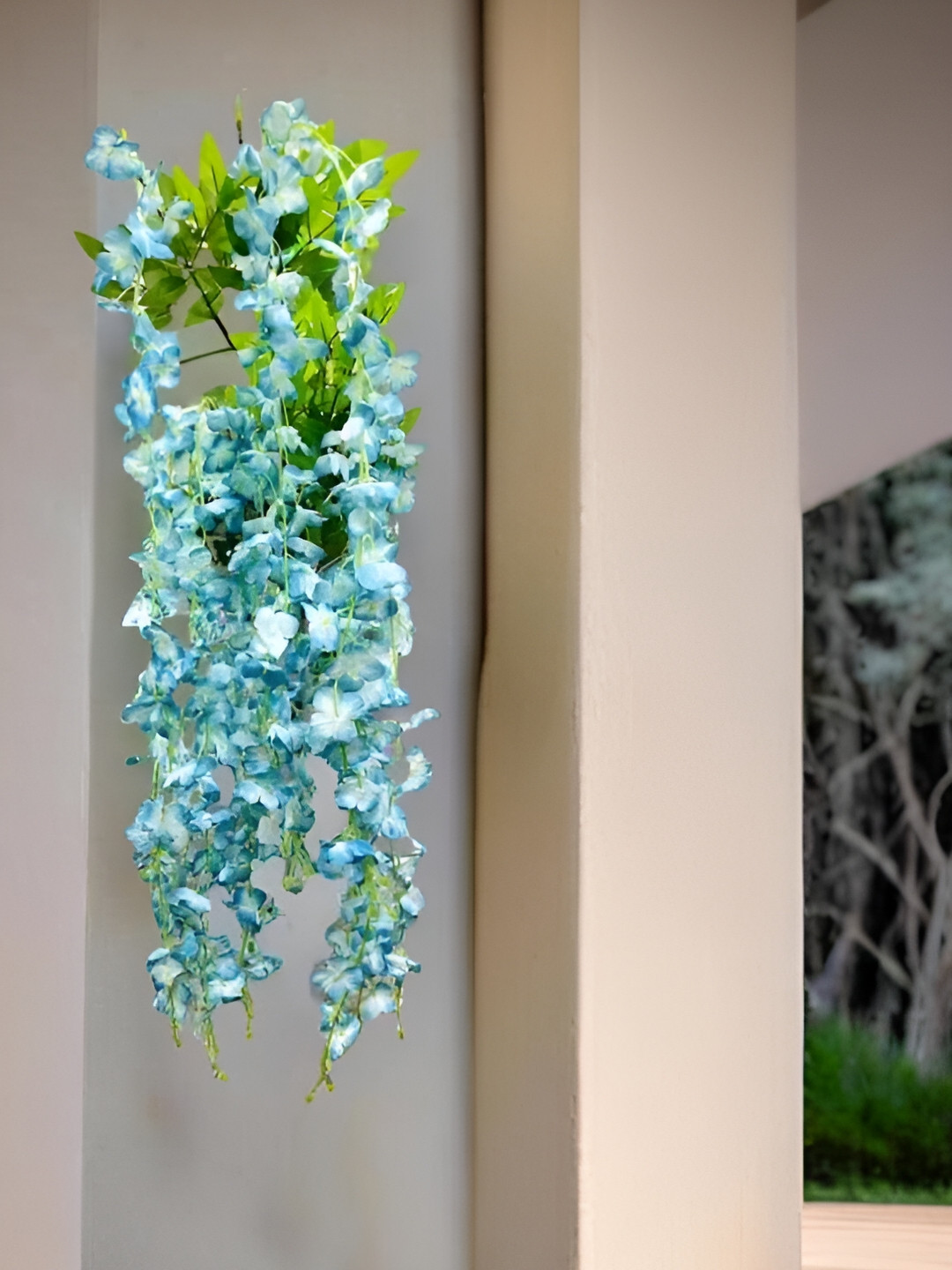 Akaar Blue 4 Pieces Hanging Artificial Flower