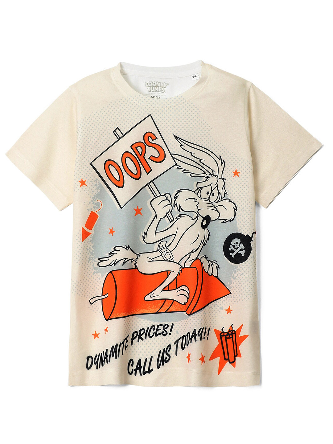 Wear Your Mind Boys Printed V-Neck Drop-Shoulder Sleeves Round Neck T-shirt