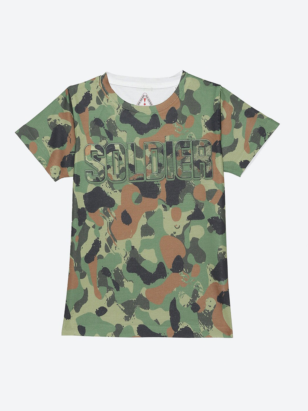 Wear Your Mind Boys Camouflage Printed Round Neck Casual T-shirt
