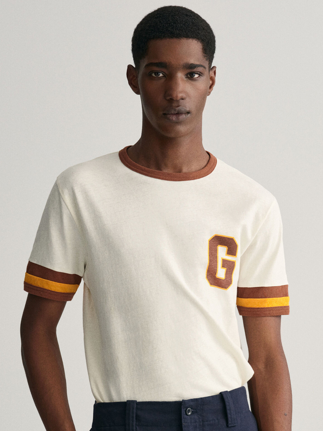 GANT Men Slim Fit Logo Maina Round Neck T-shirt