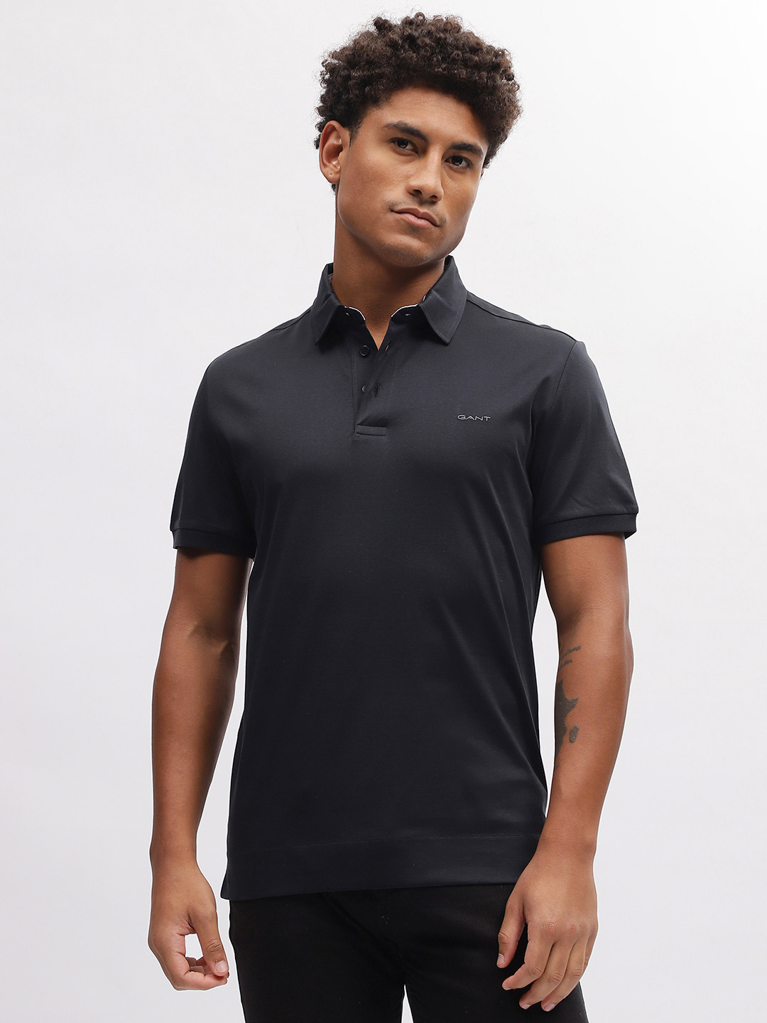 GANT Slim Fit Solid Mercerized Polo T-shirt
